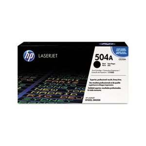 CARTRIDGE, TONER, LASERJET, HP 504A, (CE250A), Black, Original 