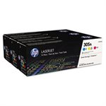 CARTRIDGE, TONER, LASERJET, HP 305A, (CF370A-M), 3-pack, Cyan / Magenta / Yellow, Original 