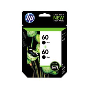 CARTRIDGE, INK, HP 60, (CZ071FN), 2-pack, Black, Original