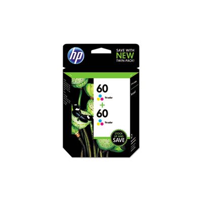 CARTRIDGE, INK, HP 60, (CZ072FN), 2-pack, Tri-color, Original 