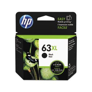 CARTRIDGE, INK, HP 63XL, (F6U64AN), High-Yield, Black, Original 