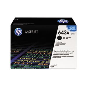 CARTRIDGE, TONER, LASERJET, HP 643A, (Q5950A), Black, Original