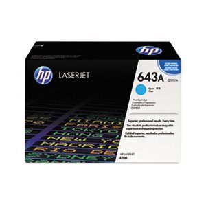 CARTRIDGE, TONER, LASERJET, HP 643A, (Q5951A), Cyan, Original 