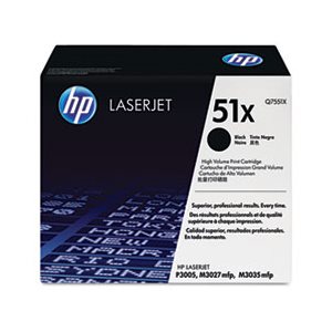 CARTRIDGE, TONER, LASERJET, HP 51X, (Q7551X), High Yield, Black, Original 