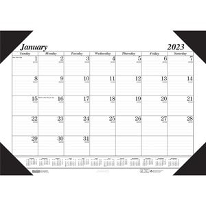 CALENDAR, DESK PAD, Recycled, Workstation-Size, One-Color, Monthly, 18.5" x 13", 2023