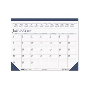 Recycled Two-Color Monthly Desk Pad Calendar, 18 1 / 2 x 13, 2023