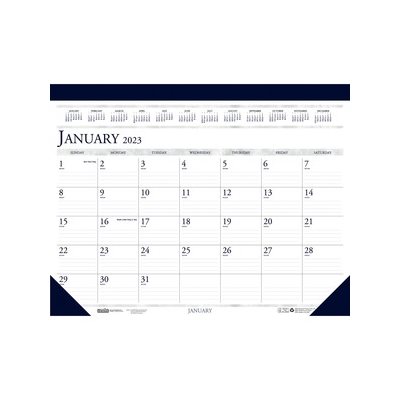 Recycled Two-Color Monthly Desk Pad Calendar, 22 x 17, 2023