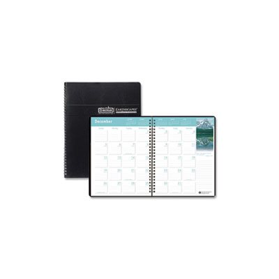 Recycled Earthscapes Full-Color Monthly Planner, 11 x 8.5, Black, 2022-24