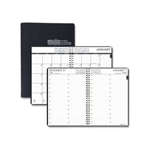 Recycled 24 / 7 Daily Appointment Book / Monthly Planner, 10 x 7, Black, 2023