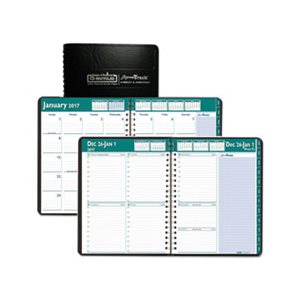 APPOINTMENT BOOK, Recycled, Express Track, Weekly / Monthly, 5" x 8", Black, 2019-2020