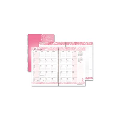 Recycled Breast Cancer Awareness Monthly Planner / Journal, 7 x 10, Pink 2023