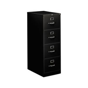 FILING CABINET, 310 Series, Four-Drawer, Full-Suspension File, Legal, 26.5"d, Black