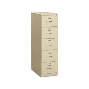 FILING CABINET, 310 Series, Five-Drawer, Full-Suspension File, Legal, 26-.50"d, Putty