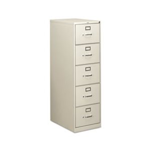 FILING CABINET, 310 Series, Five-Drawer, Full-Suspension File, Legal, 26.50"d, Light Gray