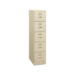 FILING CABINET, 310 Series, Five-Drawer, Full-Suspension File, Letter, 26.50"d, Putty