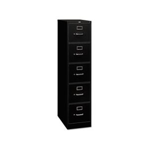 FILING CABINET, 310 Series, Five-Drawer, Full-Suspension File, Letter, 26.50"d, Black