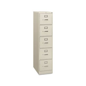 FILING CABINET, 310 Series, Five-Drawer, Full-Suspension File, Letter, 26.50"d, Light Gray