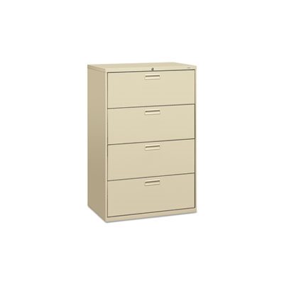 FILING CABINET, 500 Series, Four-Drawer, Lateral File, 36"w x 19.24"d x 53.25"h, Putty