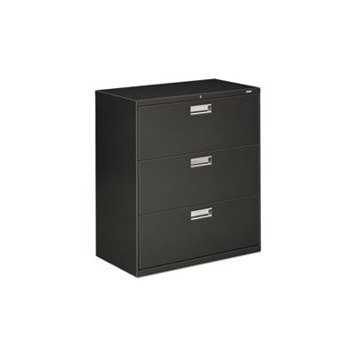 FILING CABINET, 600 Series, Three-Drawer, Lateral File, 36"w x 19.25"d, Charcoal