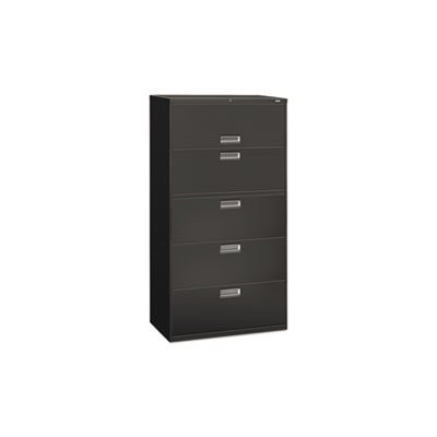 FILING CABINET, 600 Series, Five-Drawer, Lateral File, 36"w x 19.25"d, Charcoal