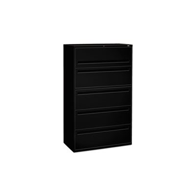 FILING CABINET, 700 Series, Five-Drawer, Lateral File w / Roll-Out & Posting Shelves, 42"w, Black