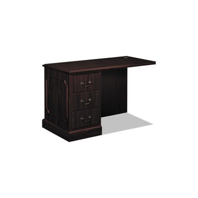 WORKSTATION, "L" Workstation Left Return, 94000 Series, 48"w x 24"d x 29.5"h, Mahogany