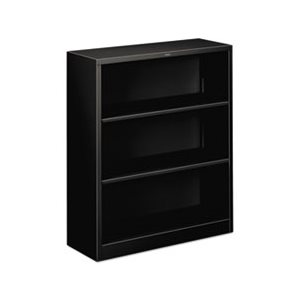 BOOKCASE, Metal, Three-Shelf, 34.5"w x 12..625"d x 41"h, Black