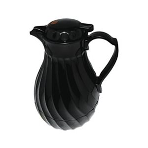 CARAFE, Poly Lined, Swirl Design, 64oz Capacity, Black