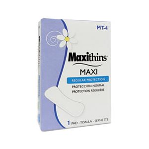 SANITARY NAPKINS, Maxithins, Vended, #4, 250 Individually Boxed Napkins / Carton