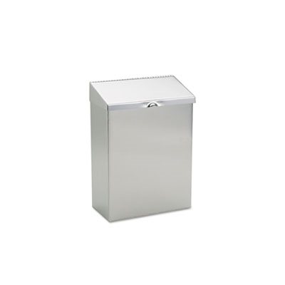 RECEPTACLE, Sanitary Napkin DISPOSAL, WALL MOUNT, 8" x 4" x 11", Stainless Steel