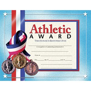 CERTIFICATE, ATHLETIC AWARD, 8.5" X 11", 30 / PACK