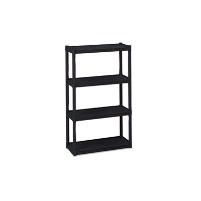 SHELVING, Rough N Ready, Four-Shelf, Open Storage System, Resin, 32"w x 13"d x 54"h, Black