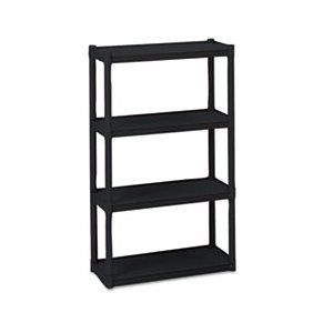 SHELVING, Rough N Ready, Four-Shelf, Open Storage System, Resin, 32"w x 13"d x 54"h, Black