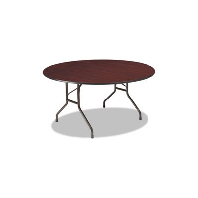 TABLE, FOLDING, Premium Wood Laminate, ROUND, 60"d x 29"h, Mahogany Top / Gray Base