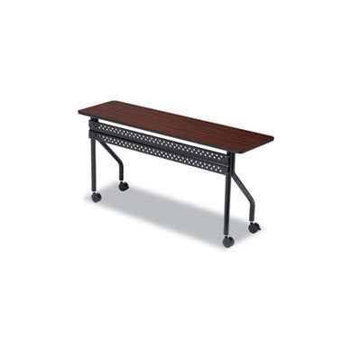 TABLE, MOBILE TRAINING, OfficeWorks, 60"w x 18"d x 29"h, Mahogany / Black