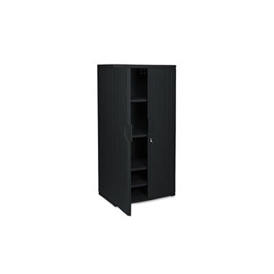 CABINET, STORAGE, OfficeWorks, Resin, 36"w x 22"d x 72"h, Black