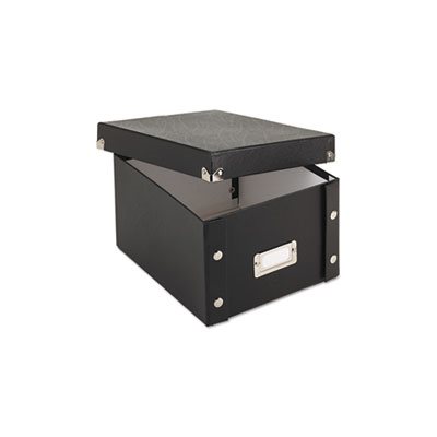 FILE BOX, INDEX CARD, Collapsible, Holds 1,100 5 x 8 Cards, Black