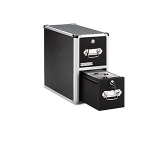 FILING CABINET, CD, TWO-Drawer, Holds 330 Folders or 120 Slim / 60 Standard Cases, Black