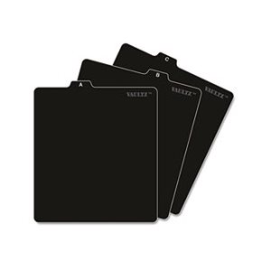 INDEX TABS, A-Z, CD File Guides, 5" x 5.75", Black