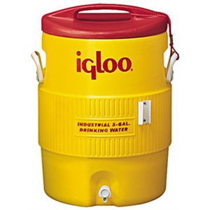 COOLER, WATER, IGLOO, INDUSTRIAL, YELLOW / RED, 5 GALLON