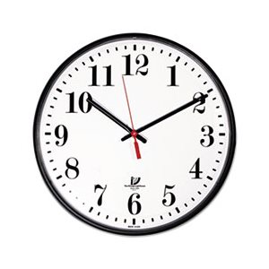 CLOCK, Quartz, Slimline, 12.75", Black