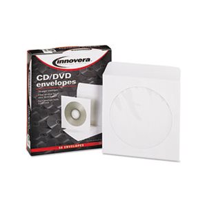 ENVELOPES, CD / DVD, Clear Window, White, 50 / Pack