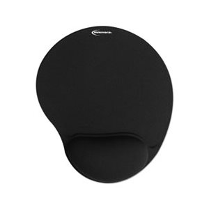 Mouse Pad, w / Gel Wrist Pad, Nonskid Base, 10.375" x 8.875", Black