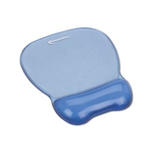 MOUSE PAD, W /  GEL Wrist Rest, Nonskid Base, 8.25" x 9.625", Blue