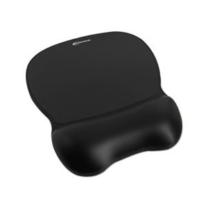 MOUSE PAD, w / GEL Wrist Rest, Nonskid Base, 8.25" x 9.625", Black