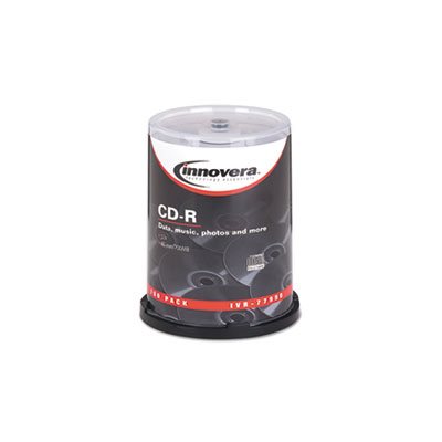 CD-R Discs, 700MB / 80min, 52x, Spindle, Silver, 100 / Pack