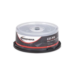 CD-RW Discs, 700MB / 80min, 12x, Spindle, Silver, 25 / Pack