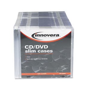 STORAGE CASE, CD / DVD, Polystyrene, Thin Line, Clear, 100 / Pack