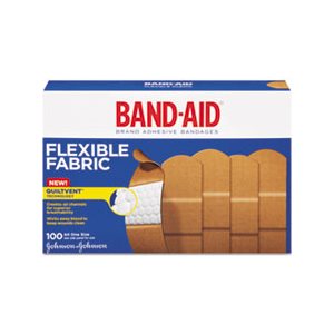 BANDAGES, BAND-AID, Flexible Fabric, Adhesive, 1" x 3", 100 / Box