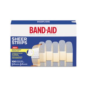 BANDAGES, BAND-AID, Sheer, Adhesive, .75" x 3", 100 / Box